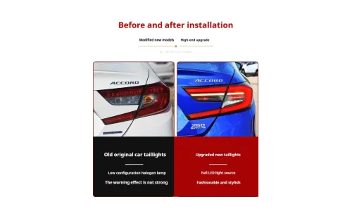 Задние LED-фонари динамический поворотник для Honda Accord 10 (2018-2022), комплект, комплект, FT Carlight Carlight — фото 7