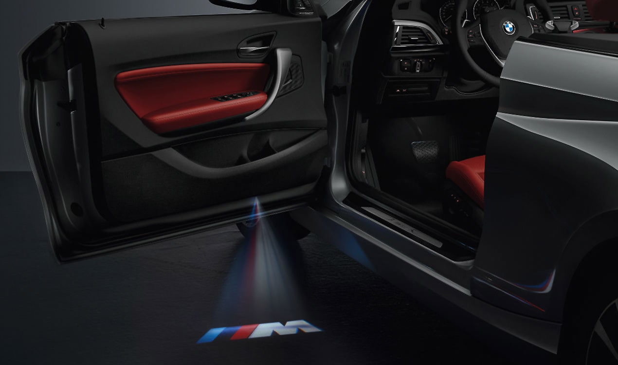 Комплект дверных LED-проекторов 50 мм с логотипами BMW и M, 2 шт., оригинал — фото 2