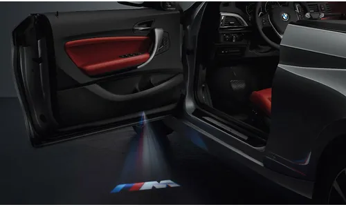 Комплект дверных LED-проекторов 50 мм с логотипами BMW и M, 2 шт., оригинал — фото 2
