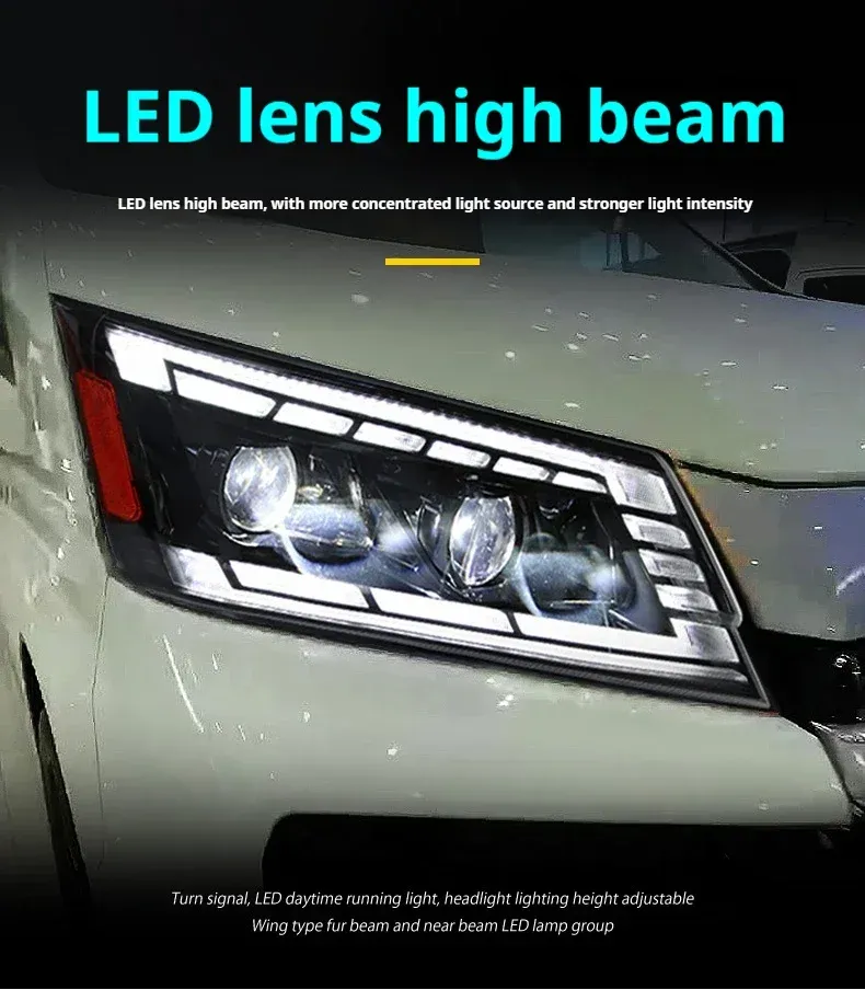 Фары Full LED проектор ДХО для Toyota Hiace 300 (2019-2022), комплект, комплект, FT Carlight Carlight — фото 3