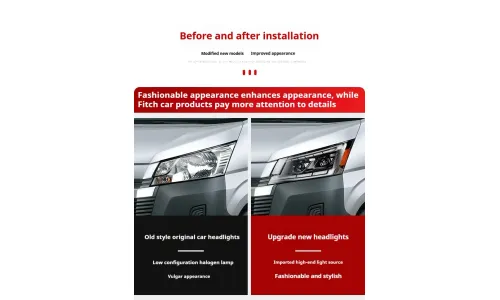 Фары Full LED проектор ДХО для Toyota Hiace 300 (2019-2022), комплект, комплект, FT Carlight Carlight — фото 7