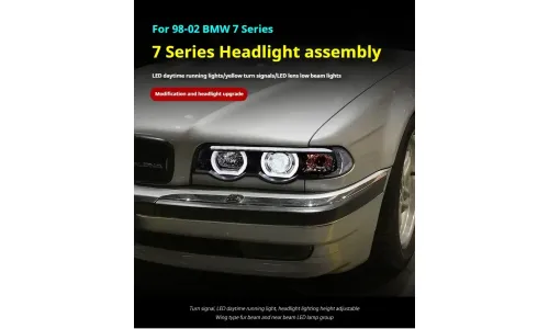 Фары передние LED с ходовыми огнями для BMW 7 E38 (1998-2002), комплект, FT Carlight — фото 4