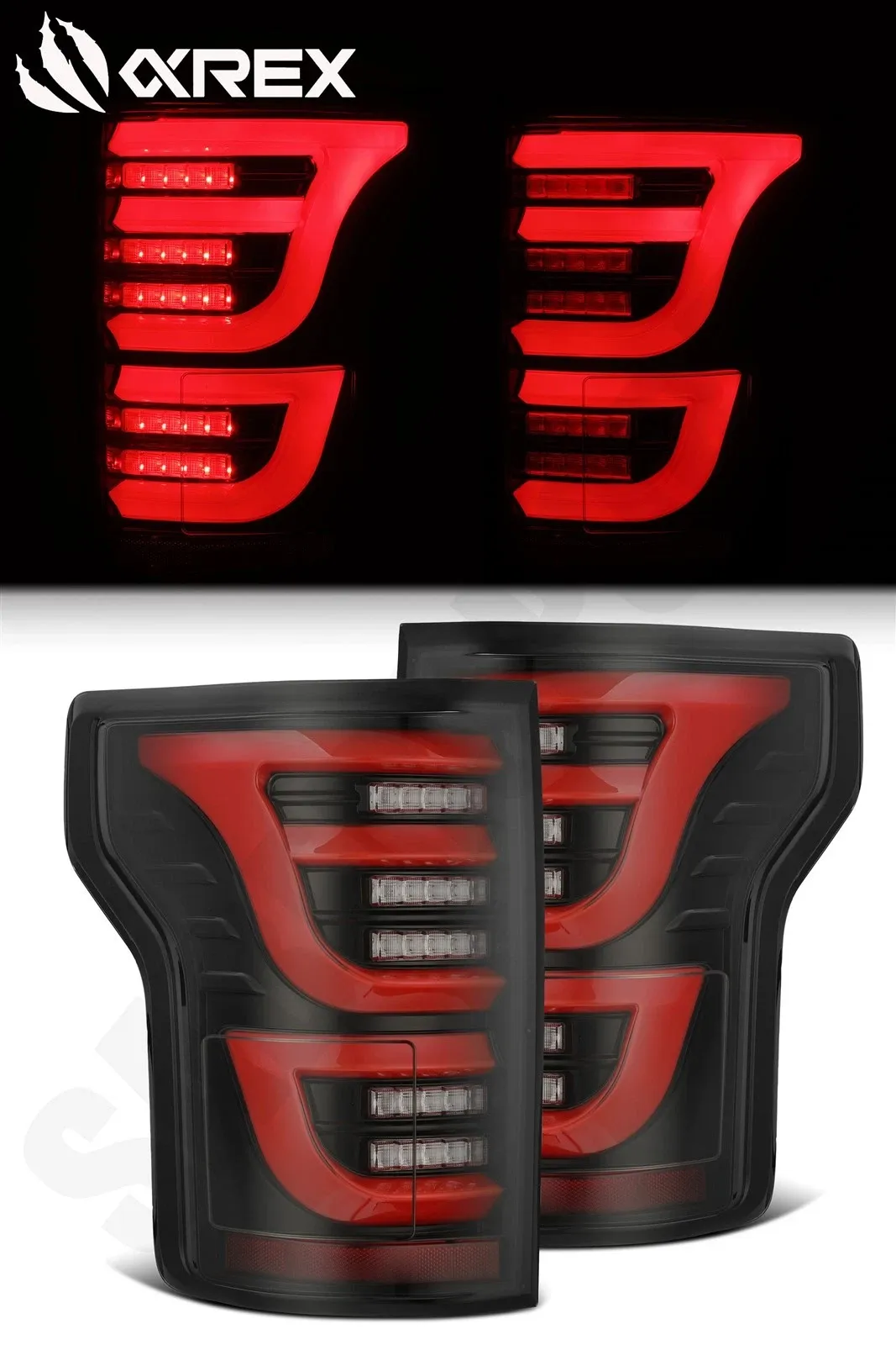 Фонари задние светодиодные Luxx Black-Red для Ford F-150 XL/XLT 2015–2017, AlphaRex — фото 1