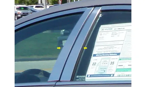 Накладки на стойки дверей 4шт. для Hyundai Sonata 2011-2014 — фото 1