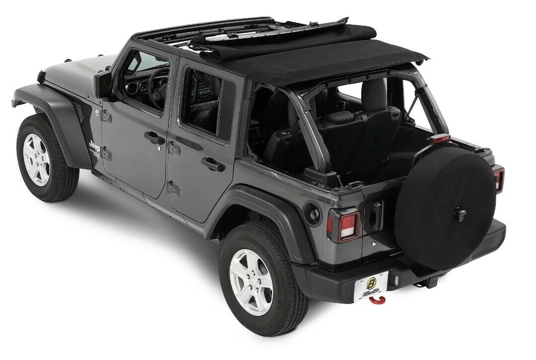 Крыша Jeep Wrangler JL 4D, мягкая, складная, материал Black Diamond, Bestop — фото 3