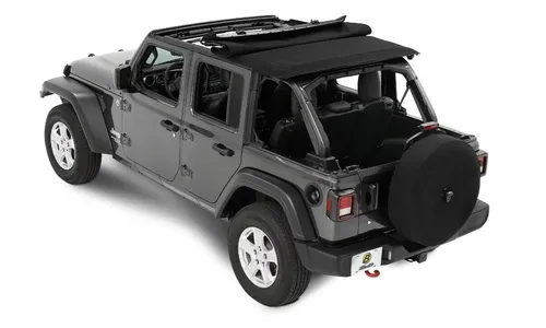 Крыша Jeep Wrangler JL 4D, мягкая, складная, материал Black Twill, Bestop — фото 3