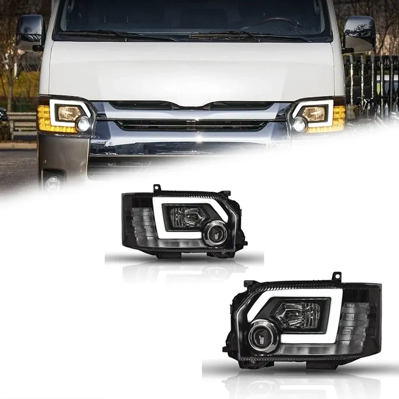 Фары передние LED с ходовыми огнями для Toyota Hiace (2005-2018), комплект, комплект, FT Carlight Carlight — фото 1