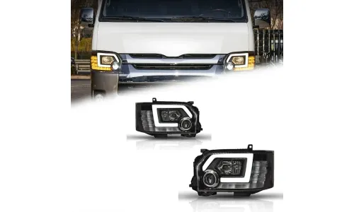 Фары передние LED с ходовыми огнями для Toyota Hiace (2005-2018), комплект, комплект, FT Carlight Carlight — фото 1