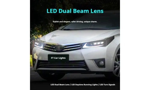 Фары передние LED с ходовыми огнями для Toyota Corolla (2014-2018), комплект, комплект, FT Carlight Carlight — фото 4