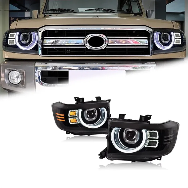 Фары передние LED с ходовыми огнями для Toyota Land Cruiser 70 (2007-2020), комплект, комплект, FT Carlight Carlight — фото 1