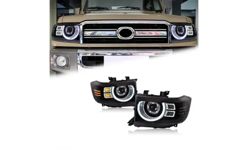 Фары передние LED с ходовыми огнями для Toyota Land Cruiser 70 (2007-2020), комплект, комплект, FT Carlight Carlight — фото 1