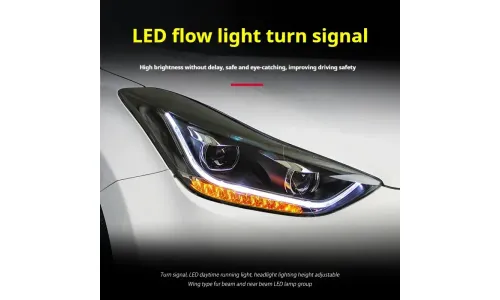 Фары передние LED с ходовыми огнями для Hyundai Elantra (2012-2018), комплект, FT Carlight — фото 3