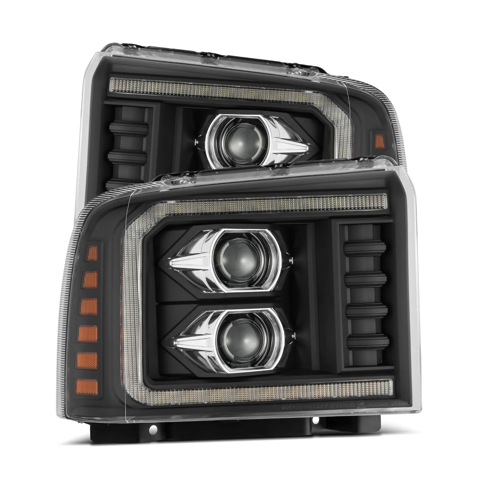 Фары проекторные светодиодные Black LUXX для Ford F-250/350/450 2005–2007, AlphaRex — фото 2