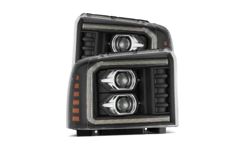Фары проекторные светодиодные Black LUXX для Ford F-250/350/450 2005–2007, AlphaRex — фото 2