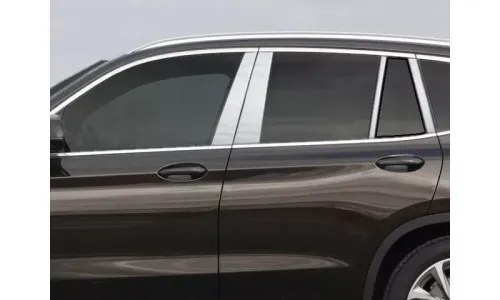 Накладки из нержавеющей стали на стойки дверей 8шт. QAA Pillar Covers FOR BMW X3 2018-2020 — фото 1