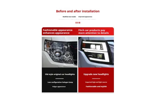 Фары передние LED с ходовыми огнями для Mitsubishi Pajero V93/V97 (2009-2021), комплект, комплект, FT Carlight Carlight — фото 7