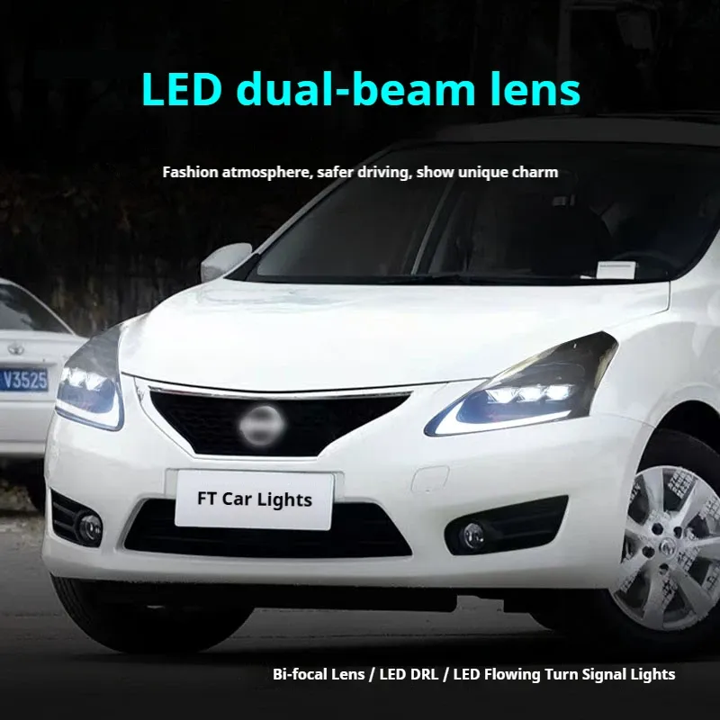 Фары передние LED с ходовыми огнями для Nissan Tiida (2011-2015), комплект, комплект, FT Carlight Carlight — фото 5