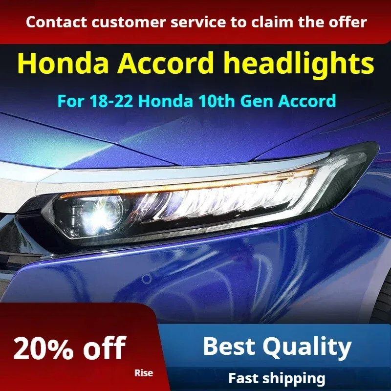 Фары передние LED с ходовыми огнями для Honda Accord 10 (2018-2022), комплект, комплект, FT Carlight Carlight — фото 2