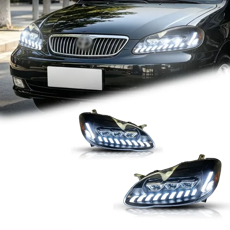 Фары передние LED с ходовыми огнями для Toyota Corolla (2003-2009), комплект, комплект, FT Carlight Carlight — фото 1