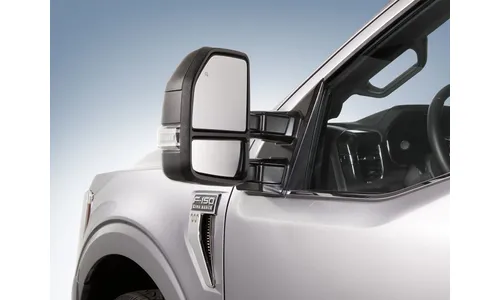 F-150 2021-2023 BLACK TRAILER TOW MIRRORS WHICH FITS VEHICLES WITH FACTORY POWER MIRRORS, MANUAL TELESCOPE, MANUAL FOLD, NO BLIS, NO CAMERA — фото 1