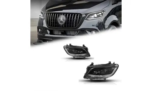 Фары передние LED с ходовыми огнями для Mercedes Sprinter W907 (2019-2026), комплект, комплект, FT Carlight Carlight — фото 1