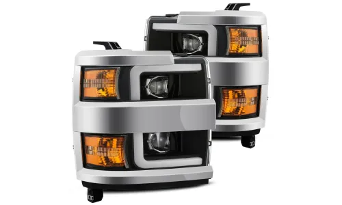 Фары проекторные LUXX Black для Silverado 2500/3500HD 2015–2019, AlphaRex — фото 2