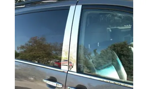 Накладки стоек дверей из нержавеющей стали 4 шт отделка двери QAA для Toyota Sienna 2005-2010 — фото 1
