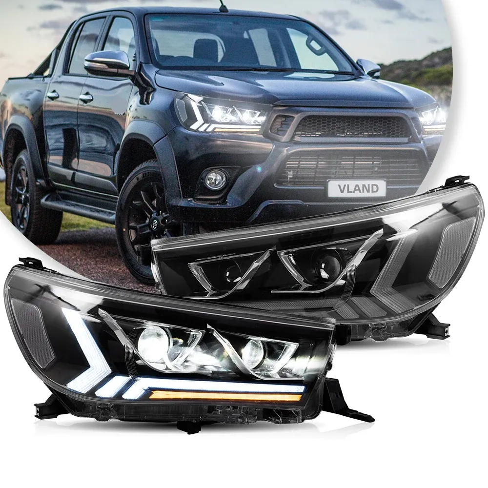 Фары VLAND двухлучевые проектор для Toyota Hilux 8 GUN125/GUN126R (2015-2020) — фото 2