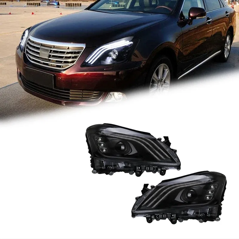 Фары передние LED с ходовыми огнями для Toyota Crown (2010-2012), комплект, FT Carlight — фото 1