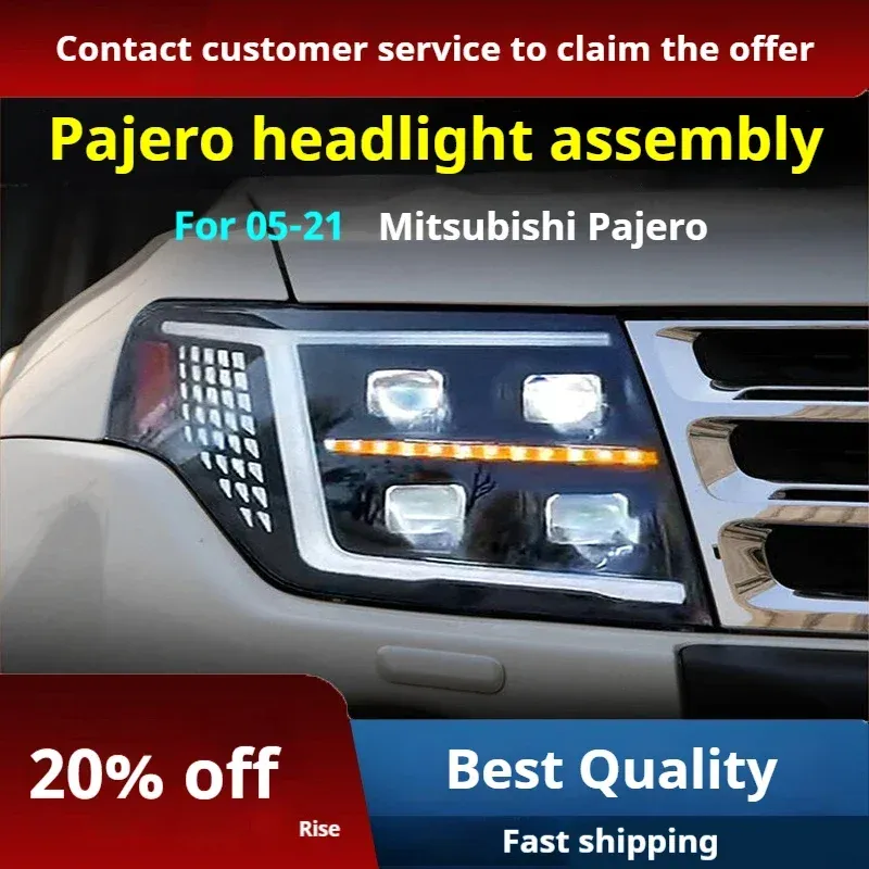Фары Full LED проектор ДХО для Mitsubishi Pajero V93/V97 (2005-2021), комплект, комплект, FT Carlight Carlight — фото 2
