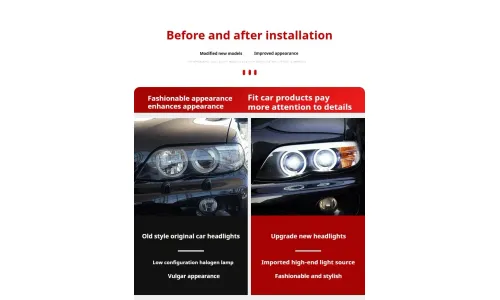 Фары передние LED с ходовыми огнями для BMW X5 E53 (2004-2006), комплект, комплект, FT Carlight Carlight — фото 6