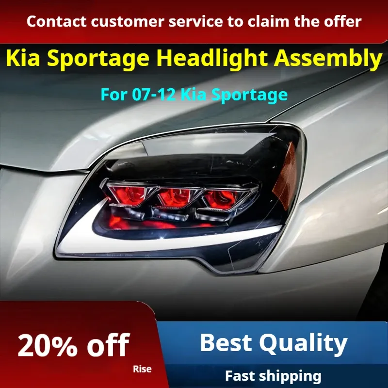 Фары передние LED с ходовыми огнями для Kia Sportage (2007-2012), комплект, комплект, FT Carlight Carlight — фото 2