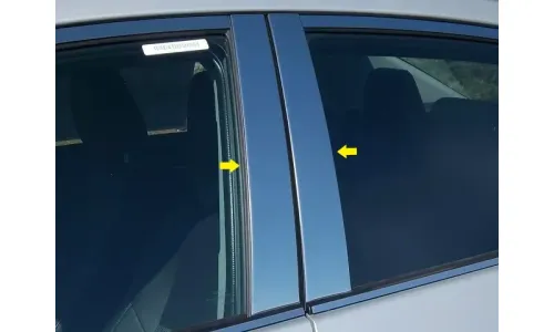 Накладки стоек дверей из нержавеющей стали 4 шт отделка двери QAA для Toyota Corolla 2014-2019 — фото 1