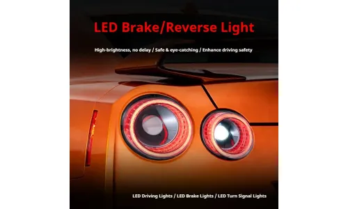 Задние LED-фонари динамический поворотник для Nissan GT-R R35 (2008-2023), комплект, комплект, FT Carlight Carlight — фото 3