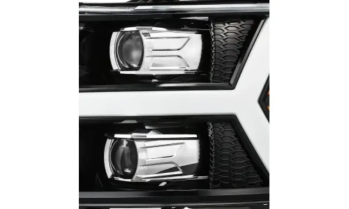 Фары проекторные светодиодные Jet Black LUXX для Chevy Silverado 2007–2013, AlphaRex — фото 4