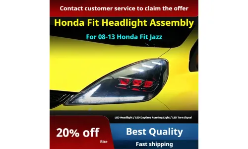 Фары передние LED с ходовыми огнями для Honda Fit Jazz GK5 (2008-2013), комплект, комплект, FT Carlight Carlight — фото 2