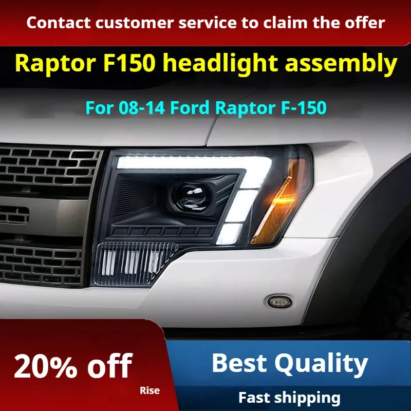 Фары передние LED с ходовыми огнями для Ford Raptor F-150 (2008-2014), комплект, комплект, FT Carlight Carlight — фото 2