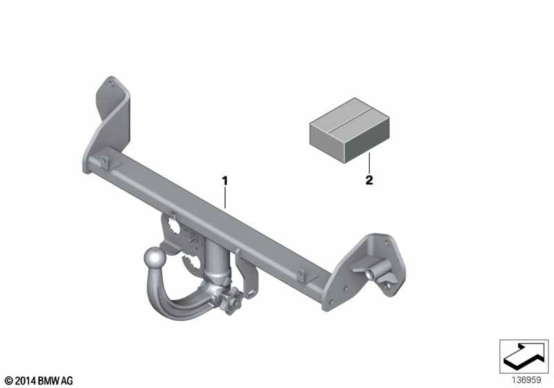 Фаркоп со съёмной шаровой опорой для BMW 1-й серии F21/F20 и 2-й серии F23/F22, оригинал — фото 2