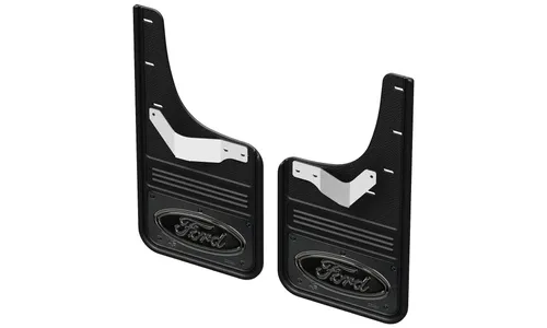 F-150 2021-2023 GATORBACK GUNMETAL FORD LOGO SPLASH GUARDS REAR PAIR — фото 1