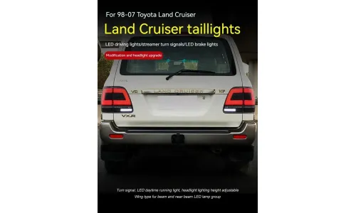 Задние LED-фонари динамический поворотник для Toyota Land Cruiser 100 (1998-2007), комплект, комплект, FT Carlight Carlight — фото 2