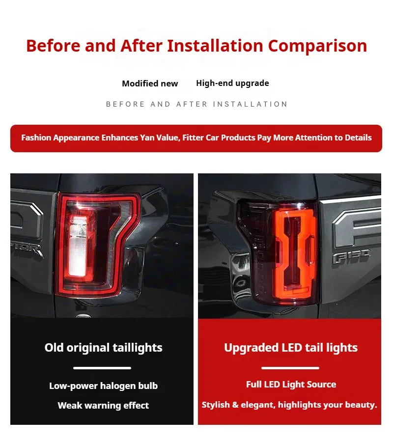 Задние LED-фонари динамический поворотник для Ford Raptor F-150 (2015-2021), комплект, комплект, FT Carlight Carlight — фото 7