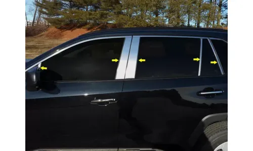 Накладки на стойки дверей 10шт. для Toyota Rav4 2019-2021 ка - | PP19183 — фото 1