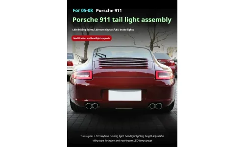 Задние LED-фонари динамический поворотник для Porsche 911 997.1 (2005-2008), комплект, комплект, FT Carlight Carlight — фото 2