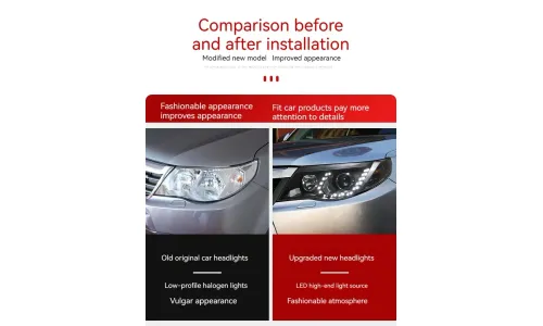 Фары передние LED с ходовыми огнями для Subaru Forester (2008-2012), комплект, FT Carlight — фото 7