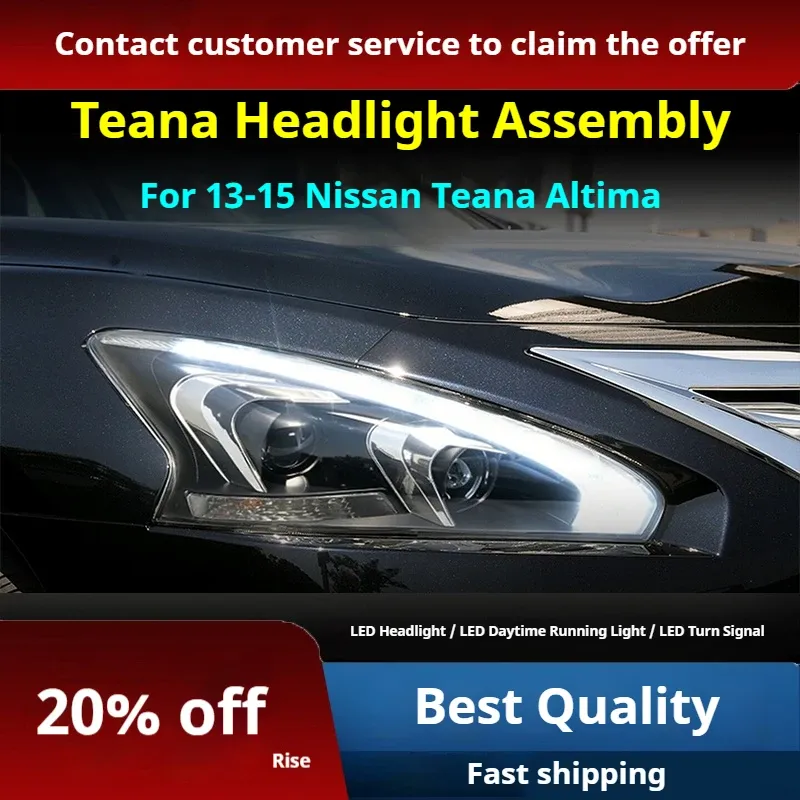 Фары передние LED с ходовыми огнями для Nissan Teana/Altima (2013-2015), комплект, комплект, FT Carlight Carlight — фото 2