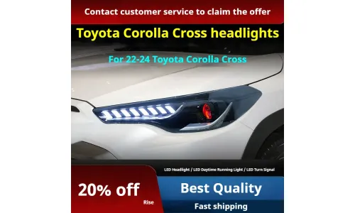 Фары передние LED с ходовыми огнями для Toyota Corolla Cross (2022-2024), комплект, комплект, FT Carlight Carlight — фото 2
