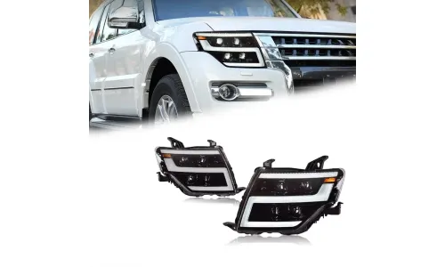 Фары передние LED с ходовыми огнями для Mitsubishi Pajero V97 (2005-2021), комплект, комплект, FT Carlight Carlight — фото 1