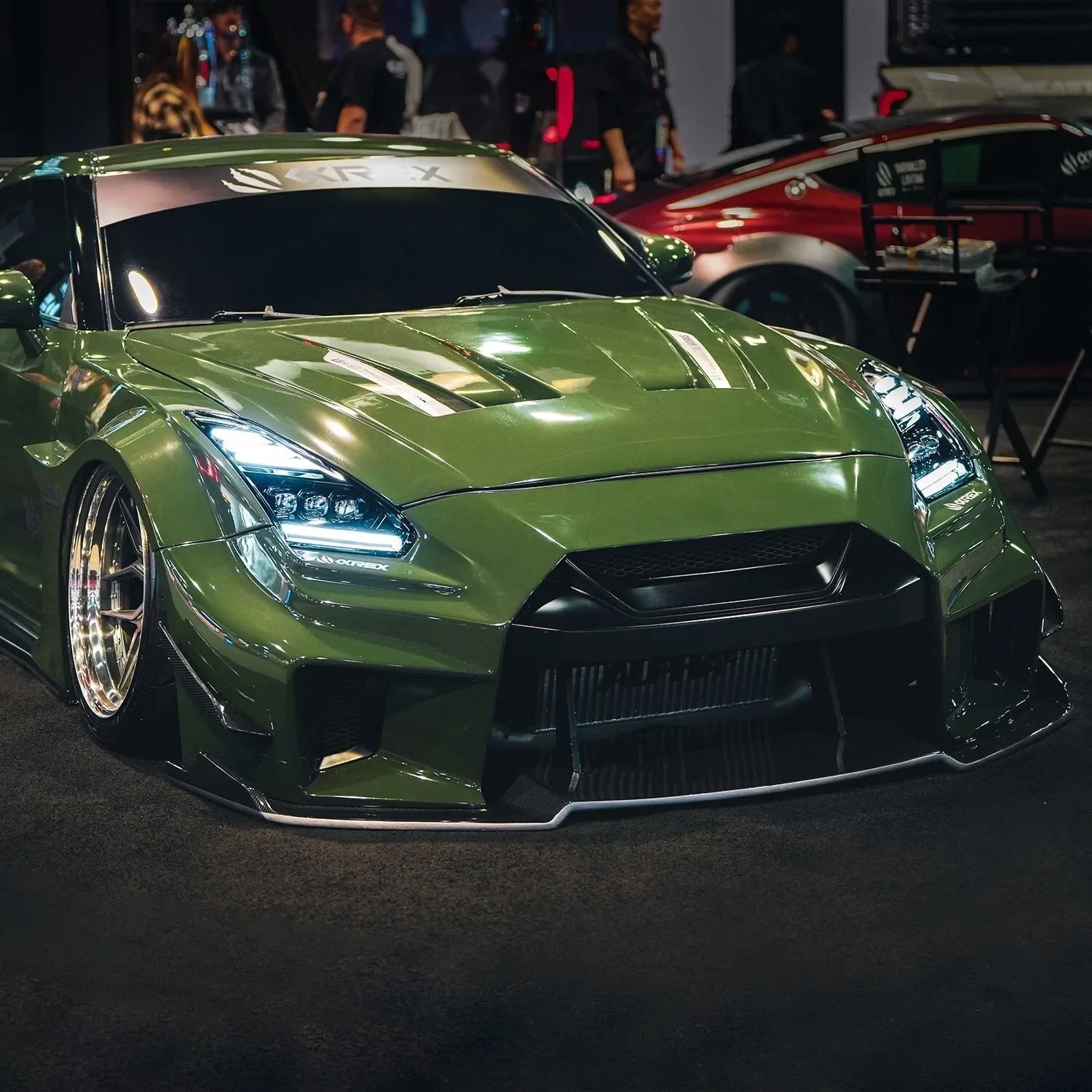 Фары проекторные светодиодные Alpha-Black Nova для Nissan GT-R R35 2009–2024, AlphaRex — фото 3