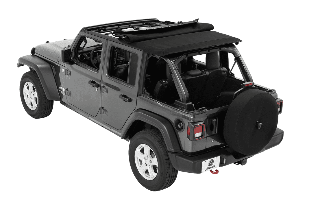 Крыша Jeep Wrangler JL 4D, мягкая, складная, материал Black Twill, Bestop — фото 7