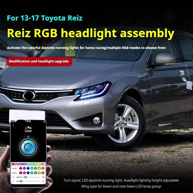 Фары передние LED с ходовыми огнями RGB для Toyota Mark X (2013-2017), комплект, комплект, FT Carlight Carlight — фото 5